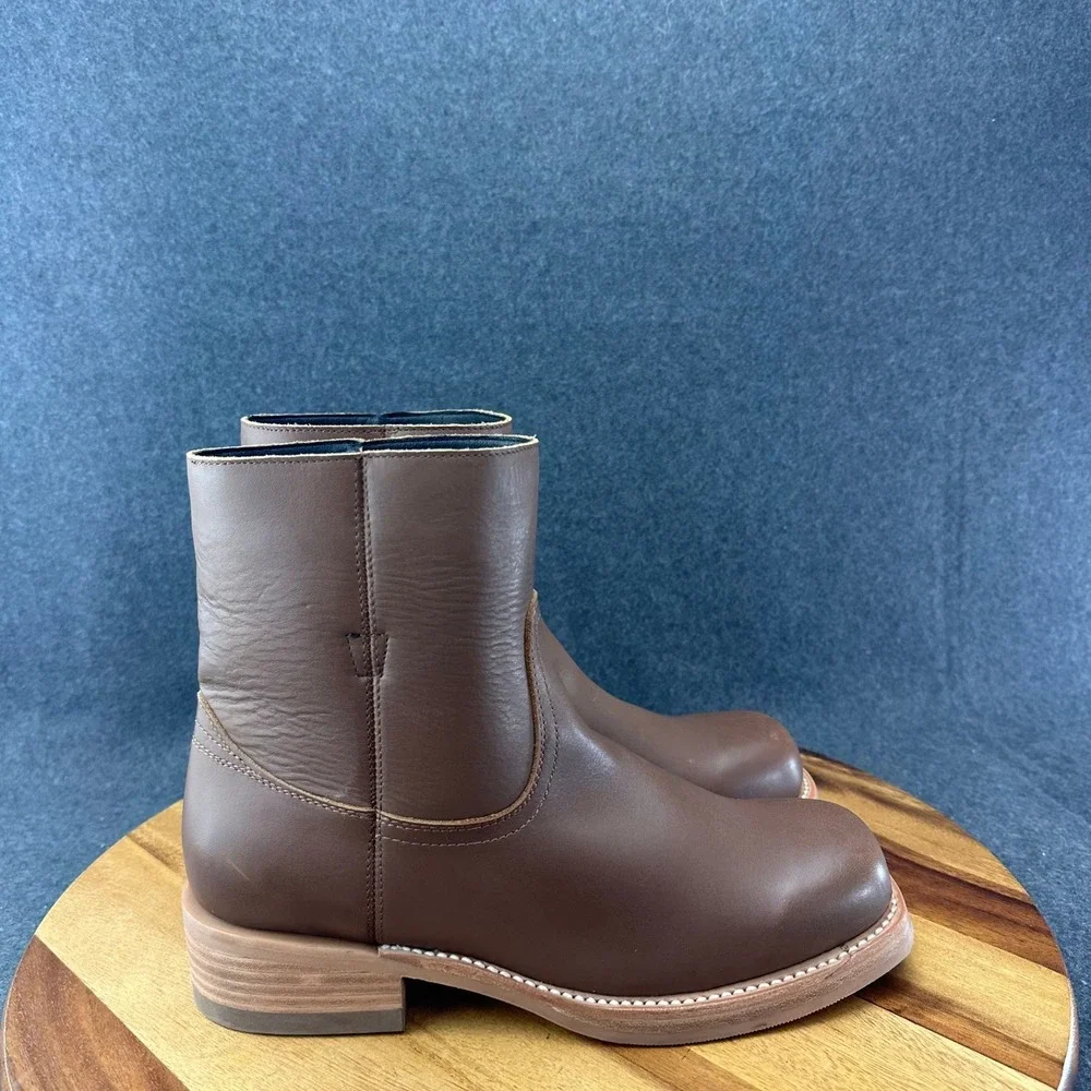 Dingo Banner Round Toe Pull On Booties Mens 9 Dark Brown Casual Boots DI2305-206